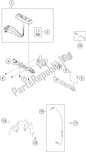 Todas as partes de Instrumentos / Sistema De Bloqueio do Husqvarna TE 250I EU 2019