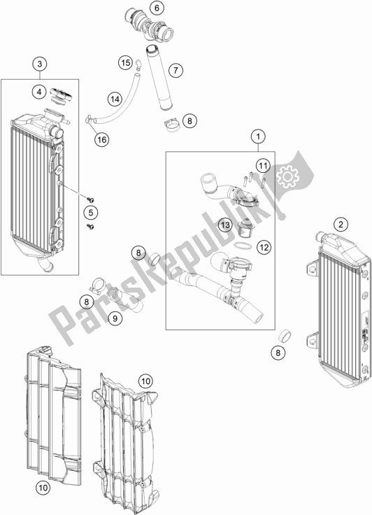 All parts for the Cooling System of the Husqvarna TE 250I EU 2020