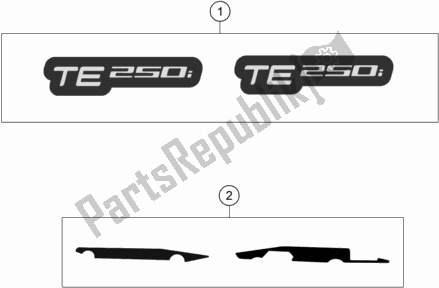 All parts for the Decal of the Husqvarna TE 250I EU 2021