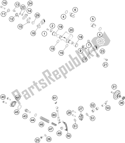 All parts for the Exhaust Control of the Husqvarna TE 250I EU 2021