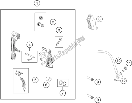 All parts for the Front Brake Caliper of the Husqvarna TE 250I EU 2021