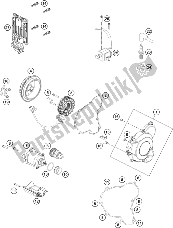 All parts for the Ignition System of the Husqvarna TE 250I EU 2021