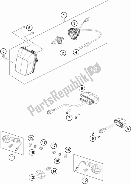 All parts for the Lighting System of the Husqvarna TE 250I EU 2021