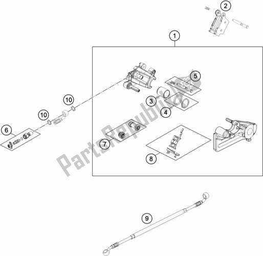 All parts for the Rear Brake Caliper of the Husqvarna TE 250I EU 2021