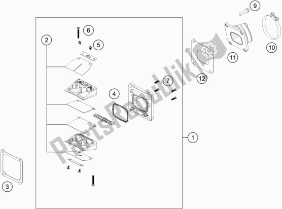 All parts for the Reed Valve Case of the Husqvarna TE 250I EU 2021