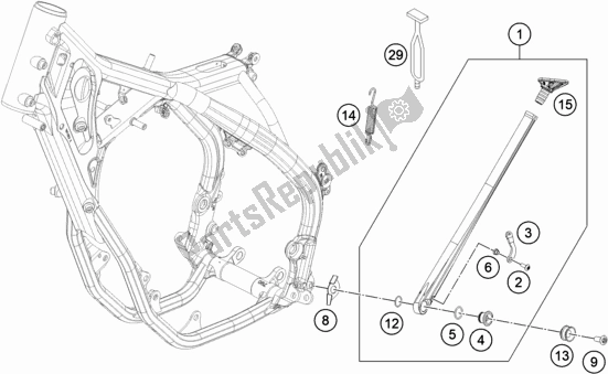 All parts for the Side / Center Stand of the Husqvarna TE 250I EU 2021