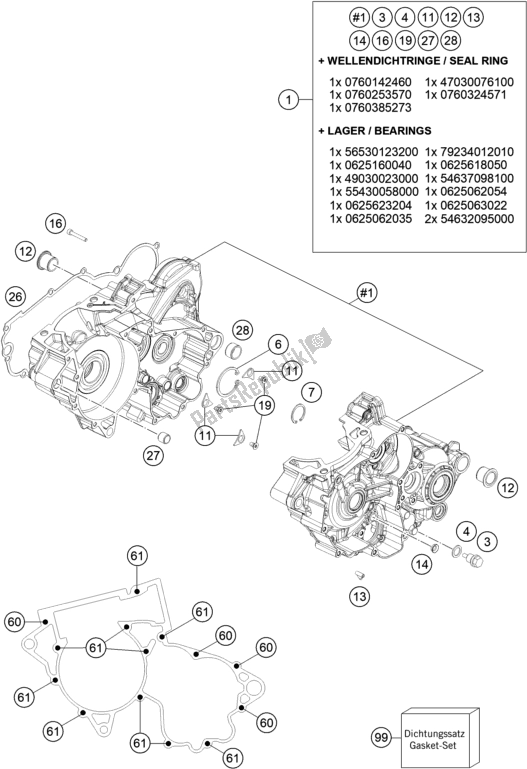 Toutes les pièces pour le Carter Moteur du Husqvarna TE 250I EU 2022