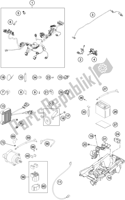 All parts for the Wiring Harness of the Husqvarna TE 250I EU 2022