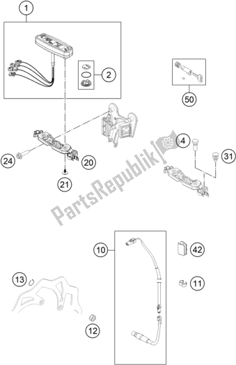 All parts for the Instruments / Lock System of the Husqvarna TE 300 2016