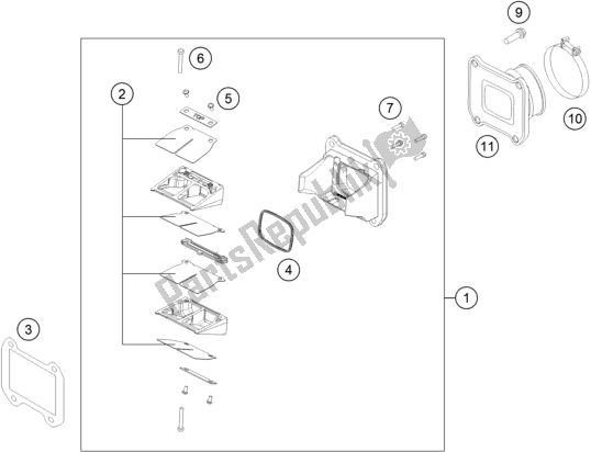 Todas las partes para Caja De Válvula De Lámina de Husqvarna TE 300 2016