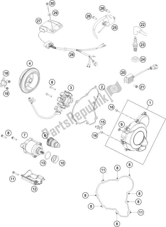 All parts for the Ignition System of the Husqvarna TE 300 2017