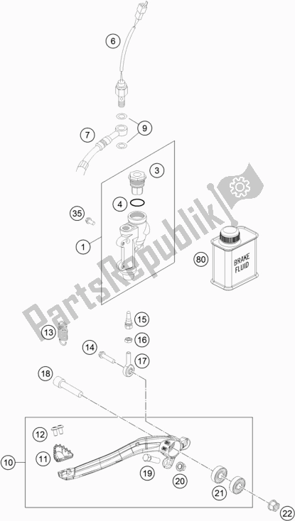 All parts for the Rear Brake Control of the Husqvarna TE 300 2017