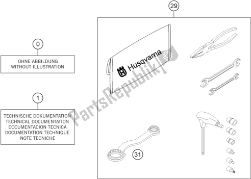 All parts for the Seperate Enclosure of the Husqvarna TE 300 2017