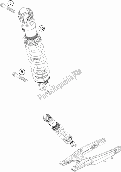 All parts for the Shock Absorber of the Husqvarna TE 300 2017