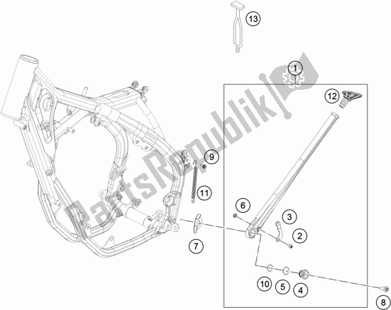 All parts for the Side / Center Stand of the Husqvarna TE 300 2017