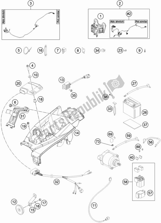 All parts for the Wiring Harness of the Husqvarna TE 300 2017