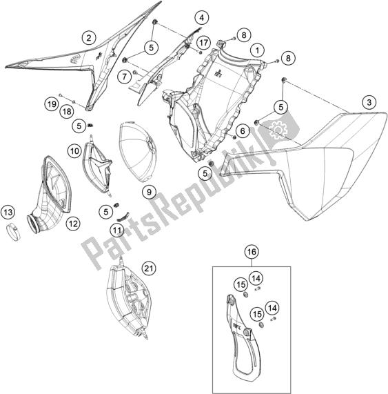 Toutes les pièces pour le Filtre à Air du Husqvarna TE 300 2018