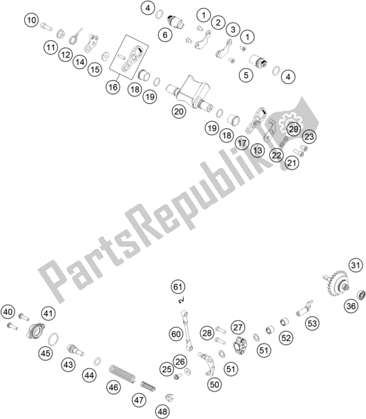 All parts for the Exhaust Control of the Husqvarna TE 300 2018