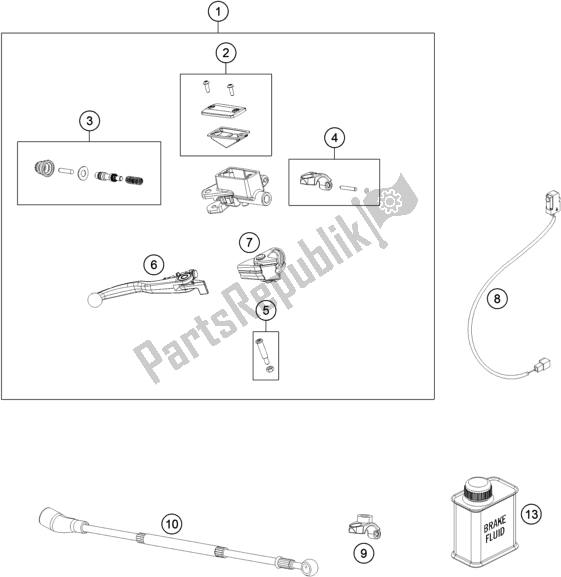 All parts for the Front Brake Control of the Husqvarna TE 300 2018