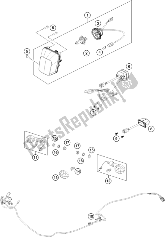 All parts for the Lighting System of the Husqvarna TE 300 2018