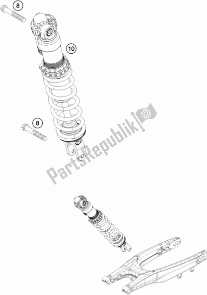 All parts for the Shock Absorber of the Husqvarna TE 300 2018