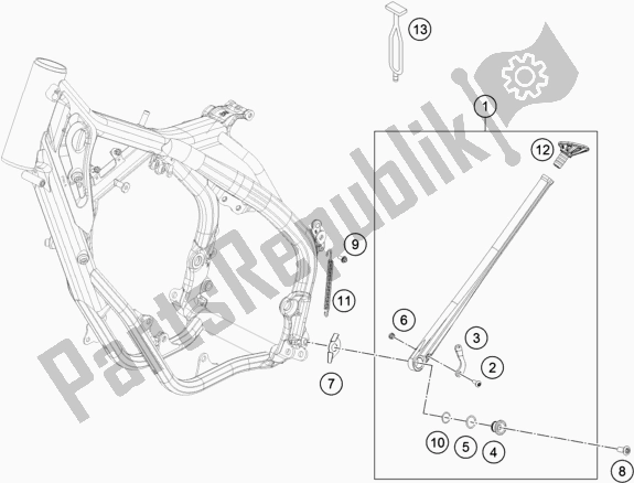 All parts for the Side / Center Stand of the Husqvarna TE 300 2018