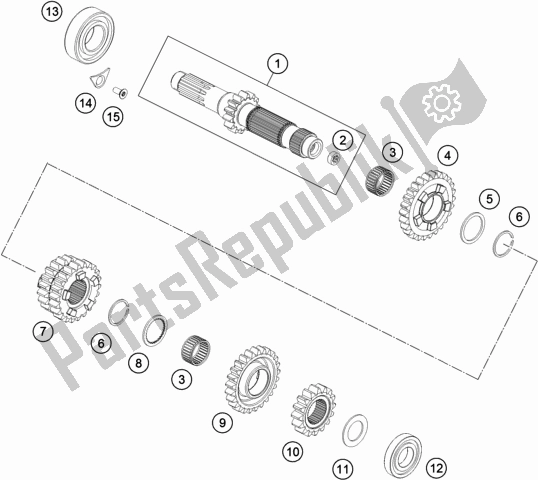 All parts for the Transmission I - Main Shaft of the Husqvarna TE 300 2018