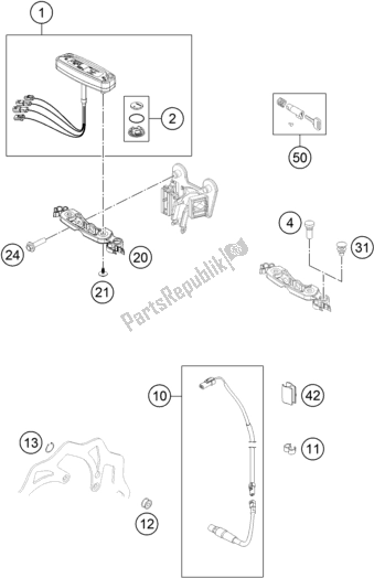 All parts for the Instruments / Lock System of the Husqvarna TE 300 EU 2016