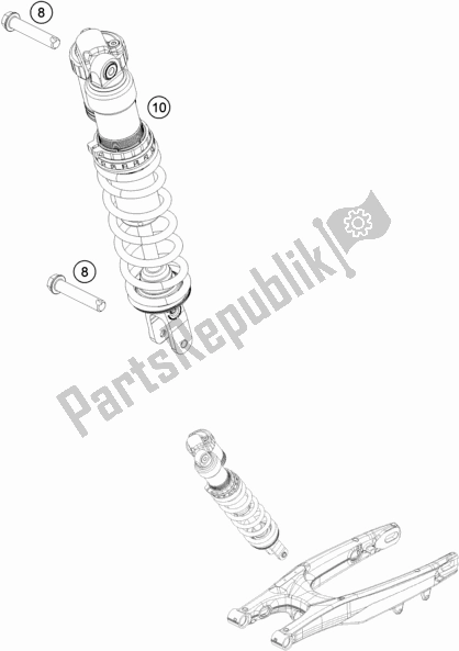 All parts for the Shock Absorber of the Husqvarna TE 300 EU 2017