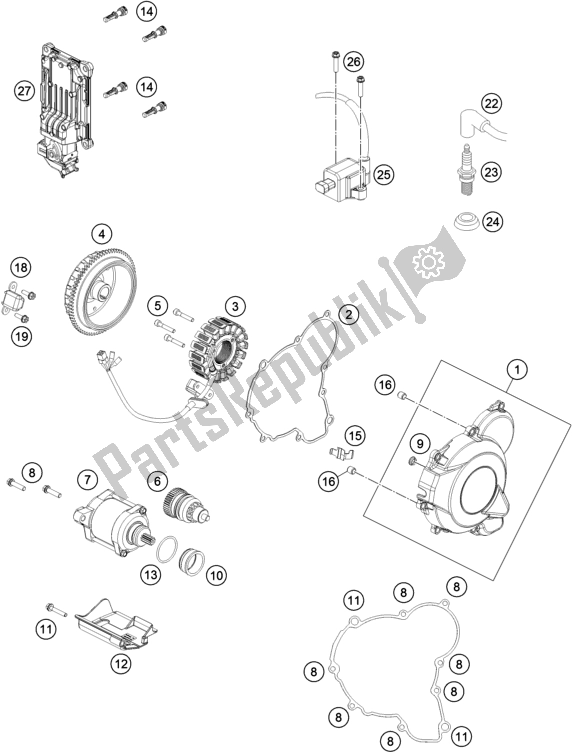 All parts for the Ignition System of the Husqvarna TE 300I EU 2019