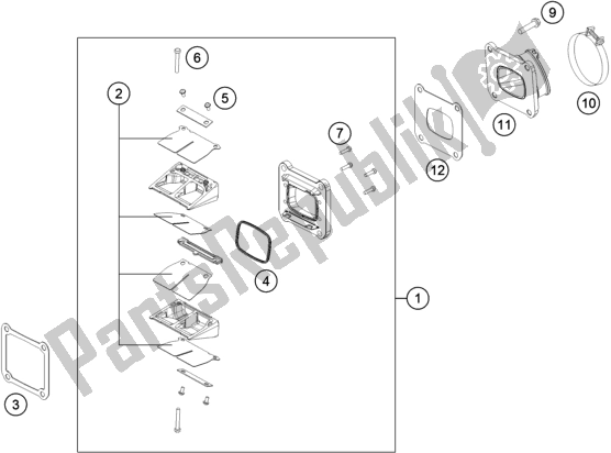 All parts for the Reed Valve Case of the Husqvarna TE 300I EU 2019