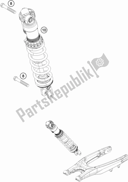 All parts for the Shock Absorber of the Husqvarna TE 300I EU 2019