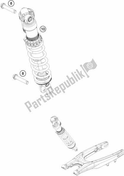 All parts for the Shock Absorber of the Husqvarna TE 300I EU 2020