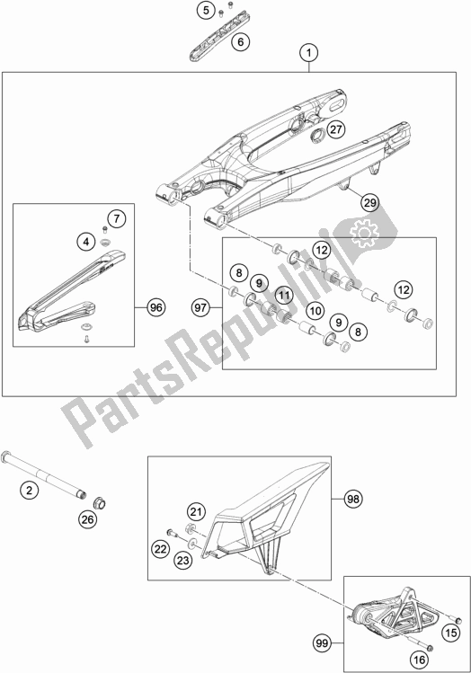 Toutes les pièces pour le Bras Oscillant du Husqvarna TE 300I EU 2020