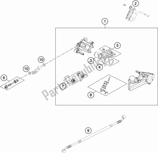 All parts for the Rear Brake Caliper of the Husqvarna TE 300I EU 2021