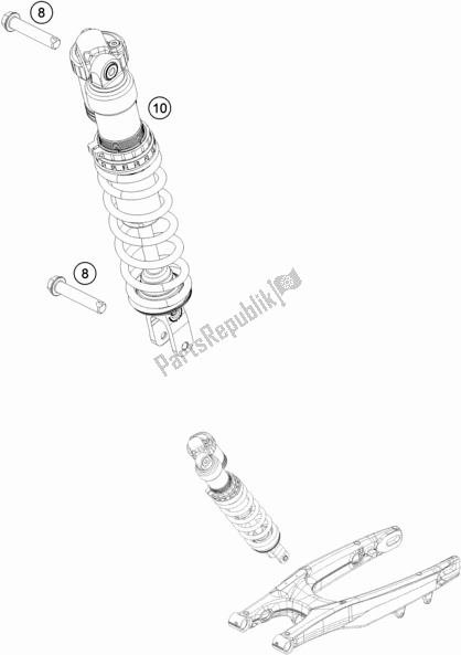 All parts for the Shock Absorber of the Husqvarna TE 300I EU 2021