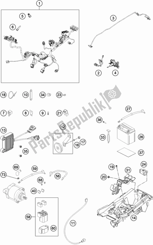 All parts for the Wiring Harness of the Husqvarna TE 300I EU 2021