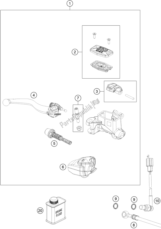 Toutes les pièces pour le Front Brake Control du Husqvarna TE 300I EU 2022