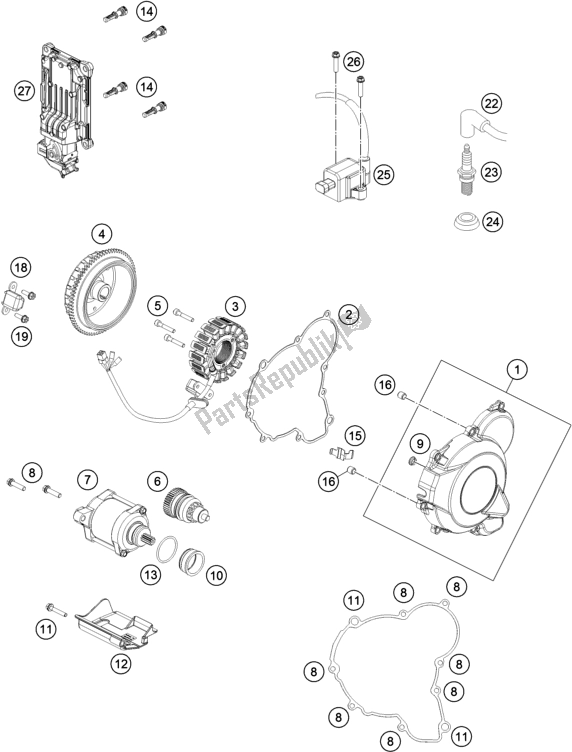 All parts for the Ignition System of the Husqvarna TE 300I EU 2022