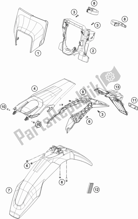 All parts for the Mask, Fenders of the Husqvarna TE 300I EU 2022