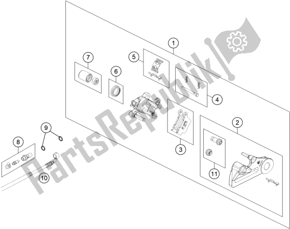 All parts for the Rear Brake Caliper of the Husqvarna TE 300I EU 2022