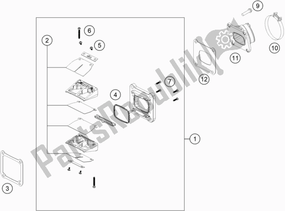 All parts for the Reed Valve Case of the Husqvarna TE 300I EU 2022