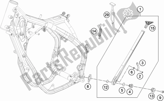 All parts for the Side / Center Stand of the Husqvarna TE 300I EU 2022