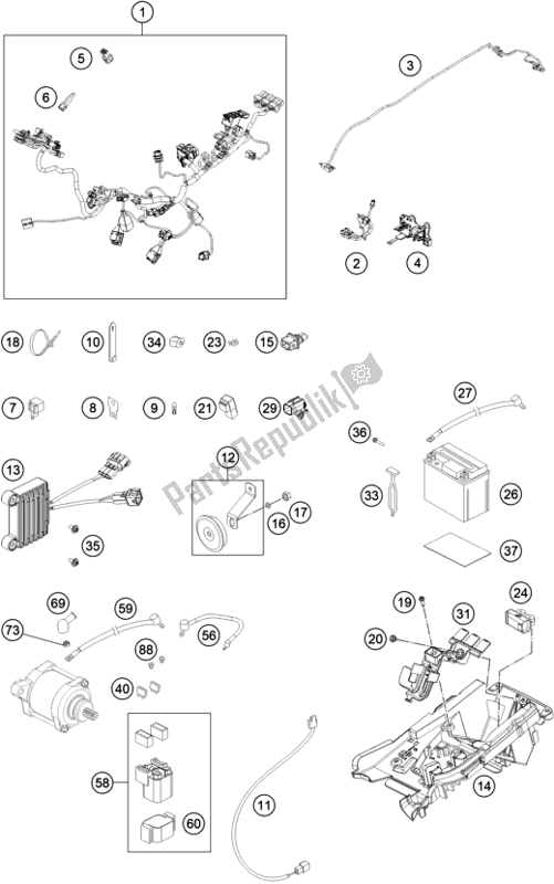 All parts for the Wiring Harness of the Husqvarna TE 300I EU 2022
