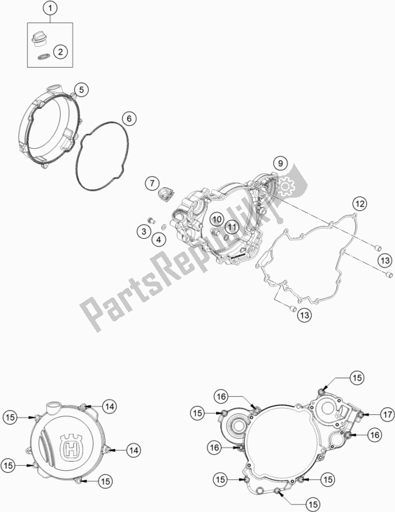 Tutte le parti per il Coperchio Frizione del Husqvarna TX 125 EU 2017