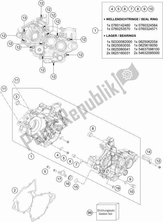 Wszystkie części do Obudowa Silnika Husqvarna TX 125 EU 2018