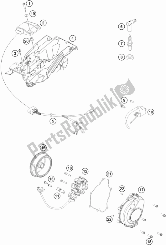 All parts for the Ignition System of the Husqvarna TX 125 EU 2018