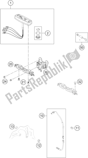 All parts for the Instruments / Lock System of the Husqvarna TX 125 EU 2018