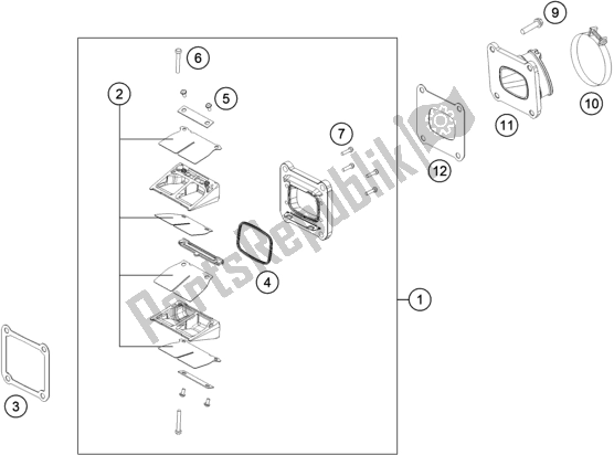 Todas las partes para Caja De Válvula De Lámina de Husqvarna TX 125 EU 2018