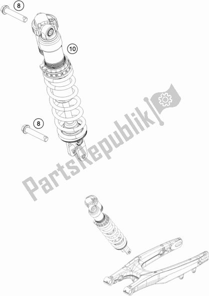 All parts for the Shock Absorber of the Husqvarna TX 125 EU 2018